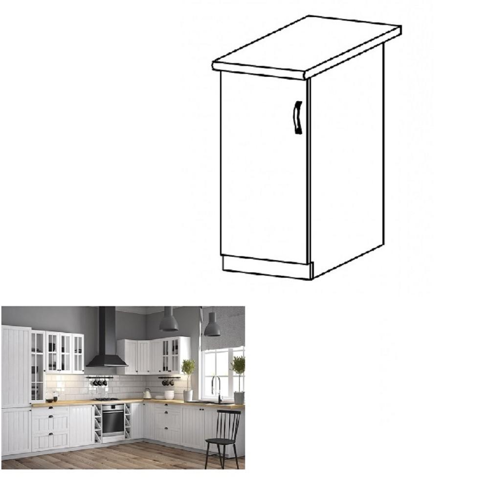 PROVANCE fehér mdf alsó konyhaszekrény balos 30cm