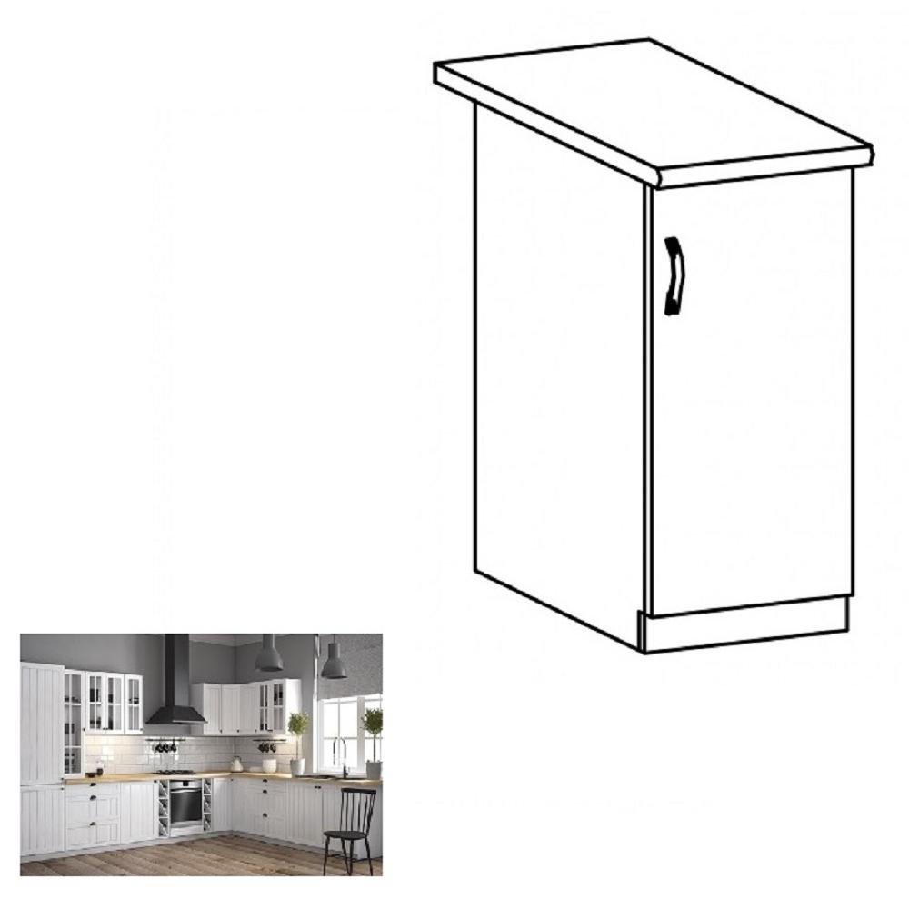 PROVANCE fehér mdf alsó konyhaszekrény jobbos 40cm