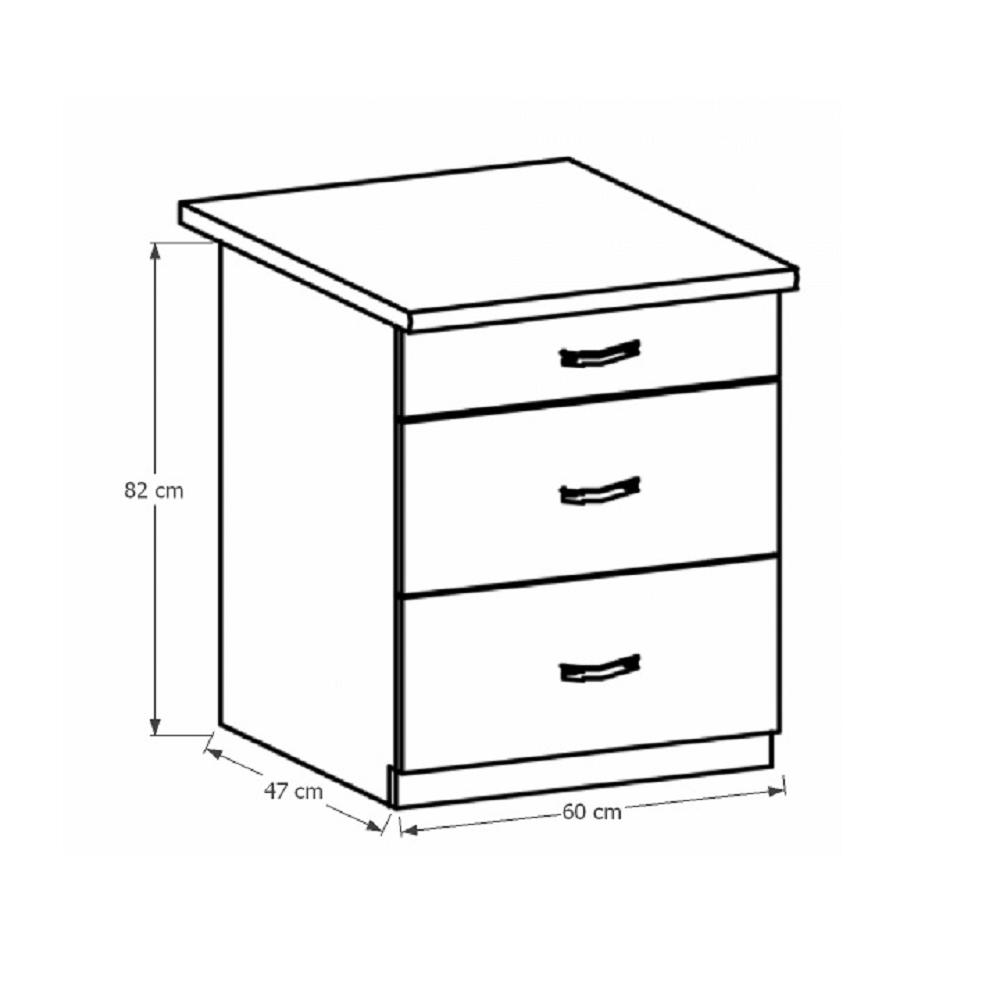 PROVANCE fehér mdf fiókos alsó konyhaszekrény 60cm