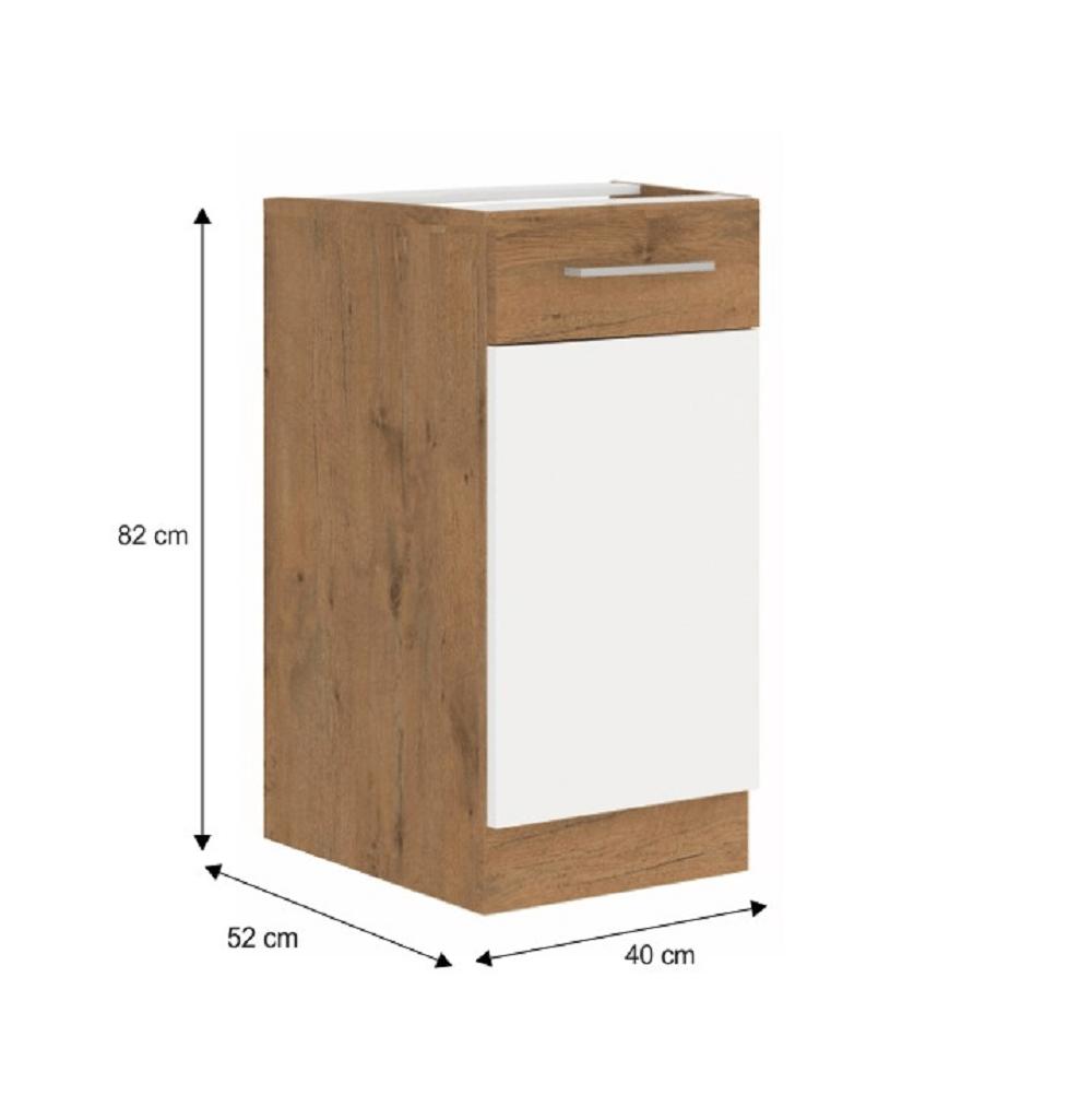 VEGA fehér mdf alsó konyhaszekrény 40cm