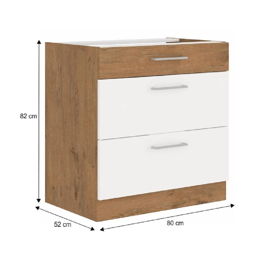 VEGA fehér mdf alsó konyhaszekrény 80cm