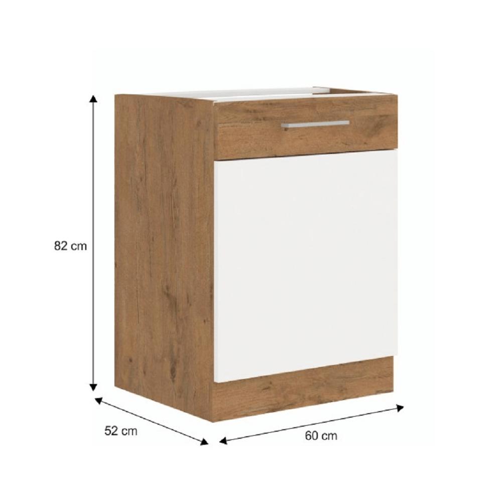 VEGA fehér mdf alsó konyhaszekrény 60cm