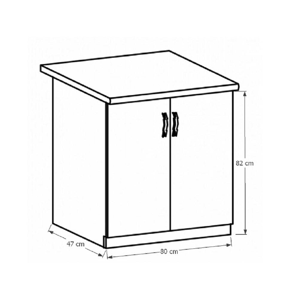SICILIA fehér mdf alsó konyhaszekrény 80cm