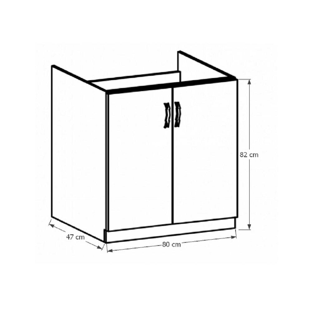 SICILIA II fehér mdf alsó konyhaszekrény 80cm