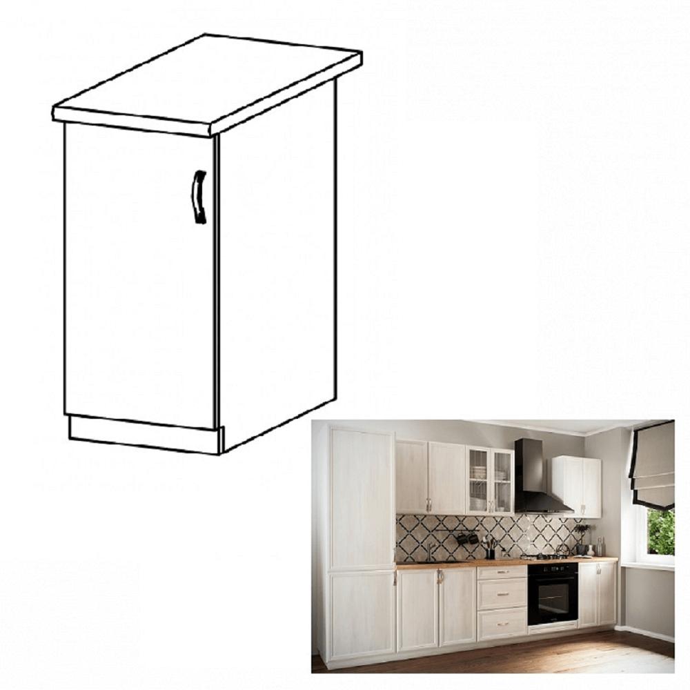 SICILIA fehér mdf alsó konyhaszekrény balos 30cm