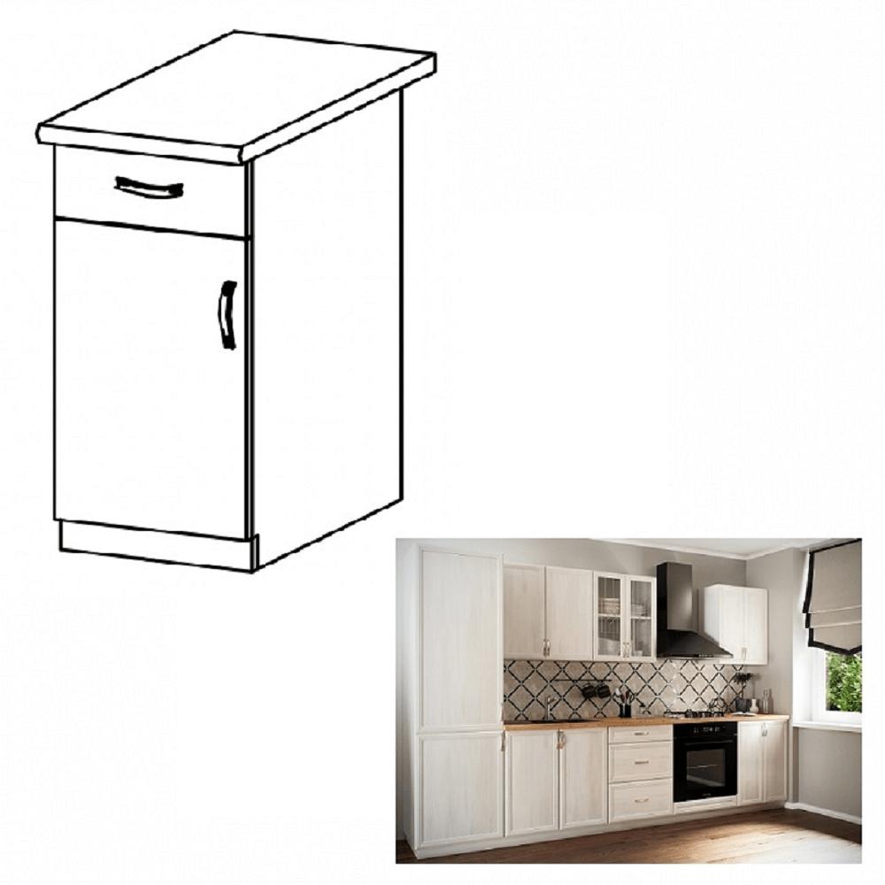 SICILIA fehér mdf alsó konyhaszekrény fiókkal balos 40cm