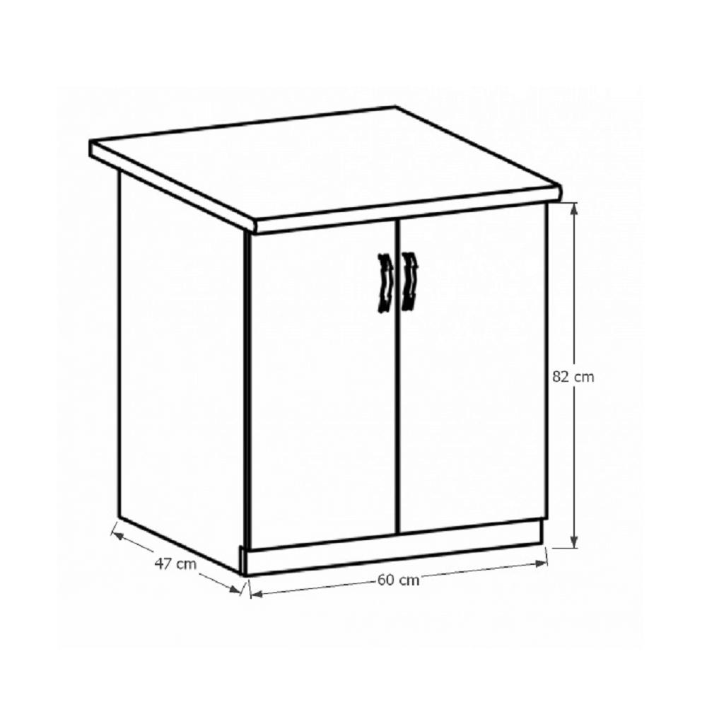 SICILIA fehér mdf alsó konyhaszekrény 60cm