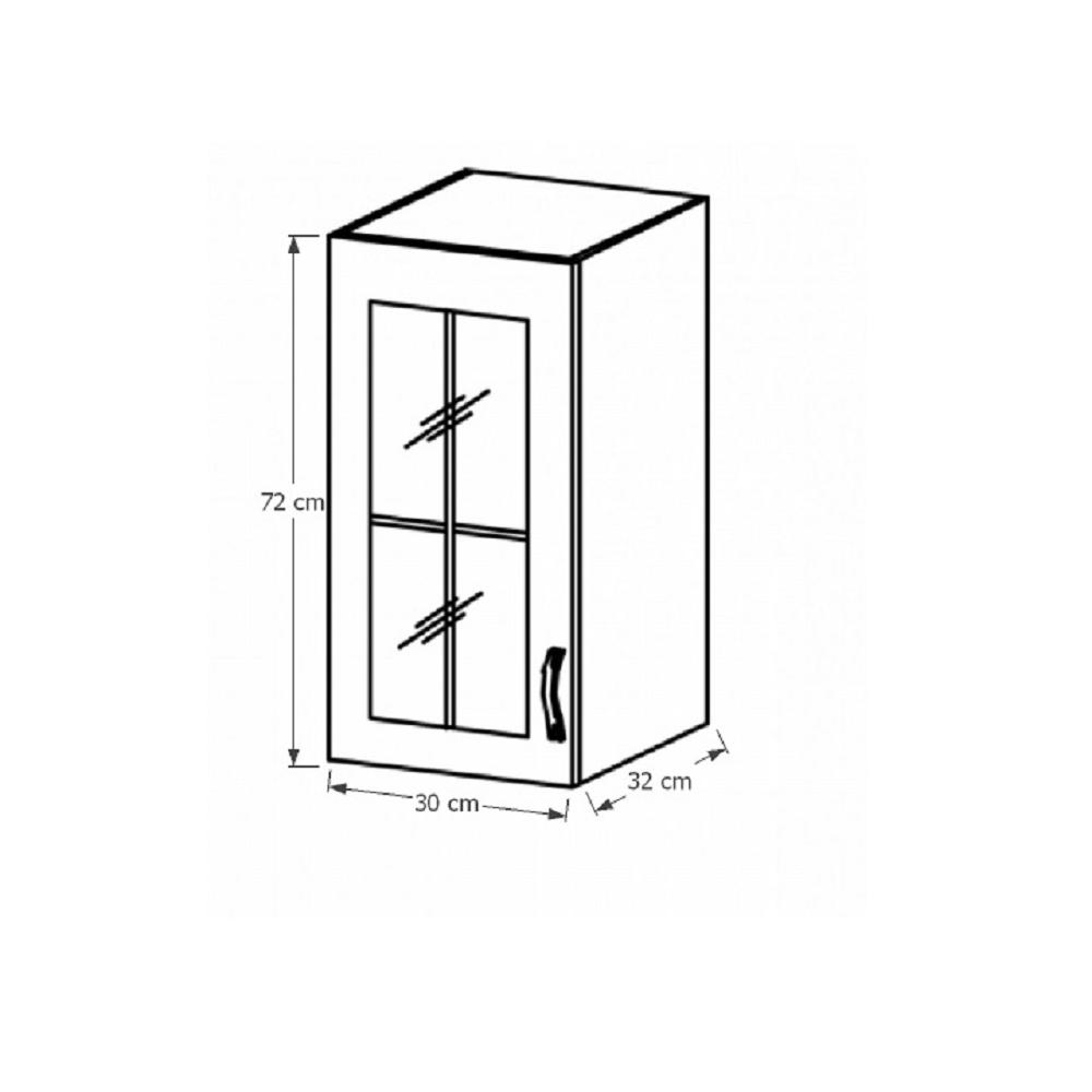 PROVANCE II fehér mdf felső konyhaszekrény balos 30cm
