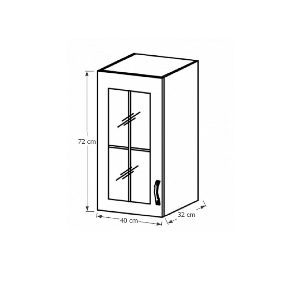 PROVANCE B fehér mdf felső konyhaszekrény balos 40cm