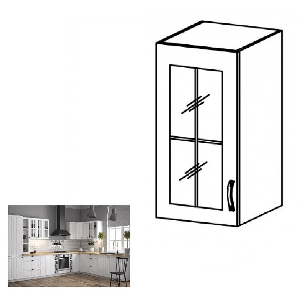 PROVANCE B fehér mdf felső konyhaszekrény balos 40cm