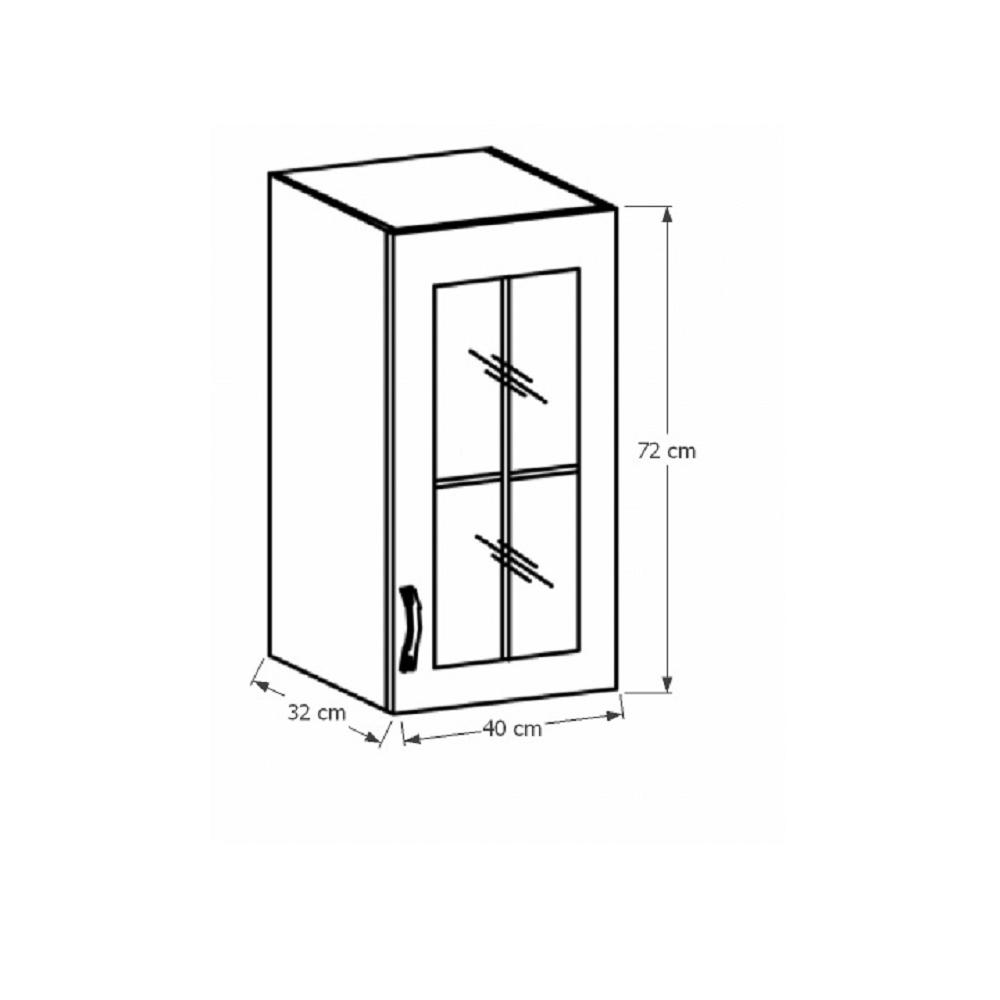 PROVANCE B fehér mdf felső konyhaszekrény jobbos 40cm
