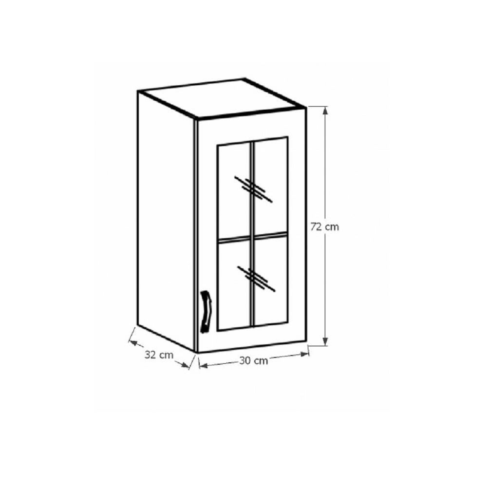 PROVANCE II fehér mdf felső konyhaszekrény jobbos 30cm