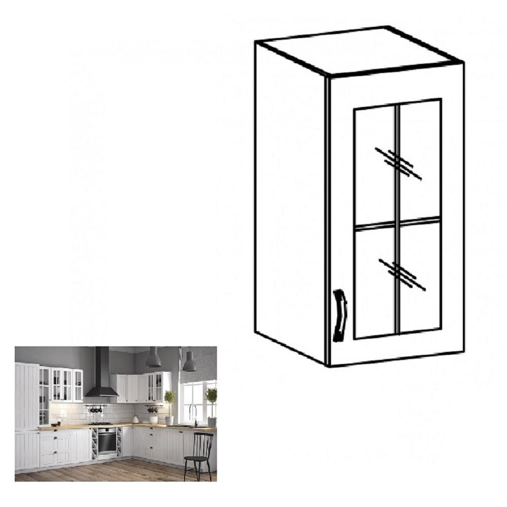 PROVANCE II fehér mdf felső konyhaszekrény jobbos 30cm