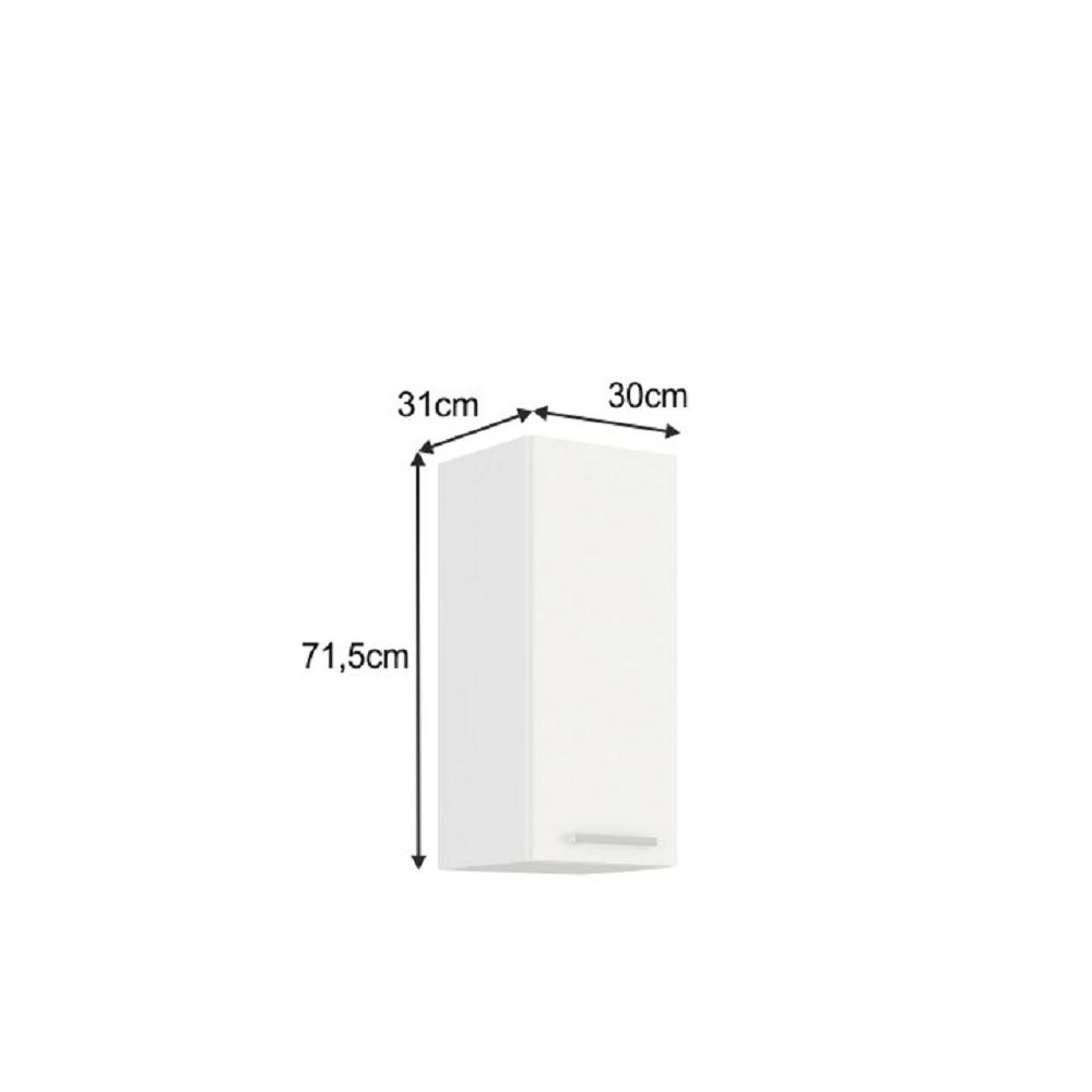 SPLIT fehér mdf felső konyhaszekrény 30cm
