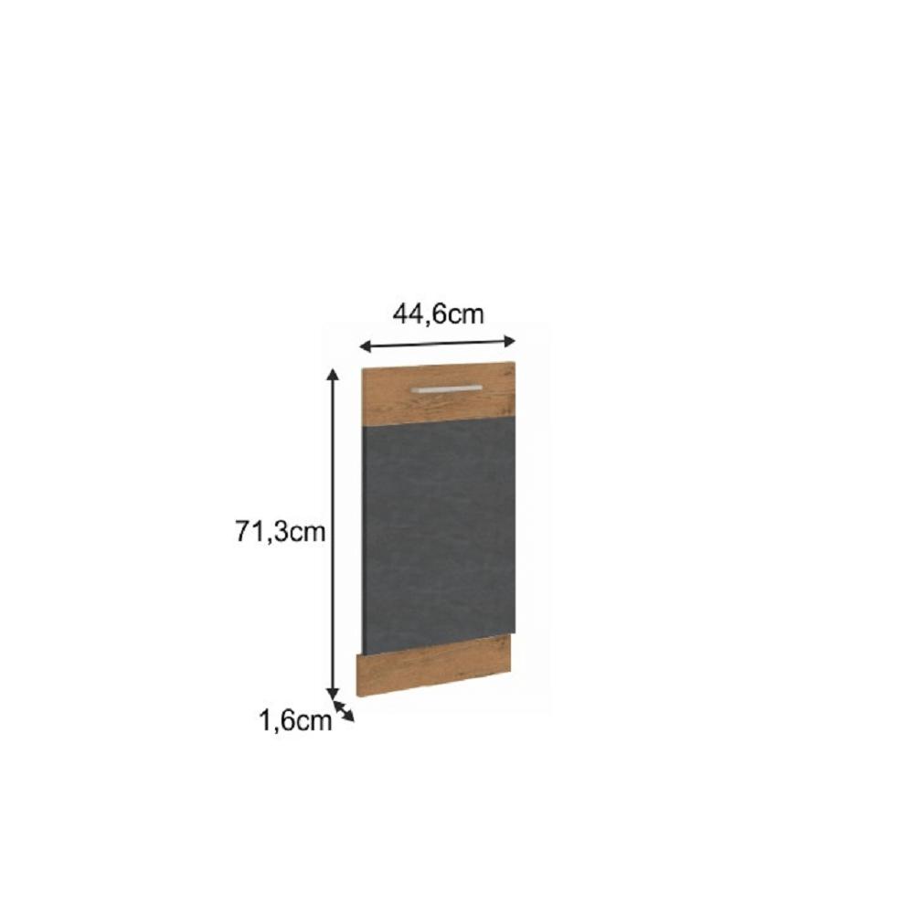 VEGA szürke mdf mosogatógép előlap fogantyúval 44,6cm
