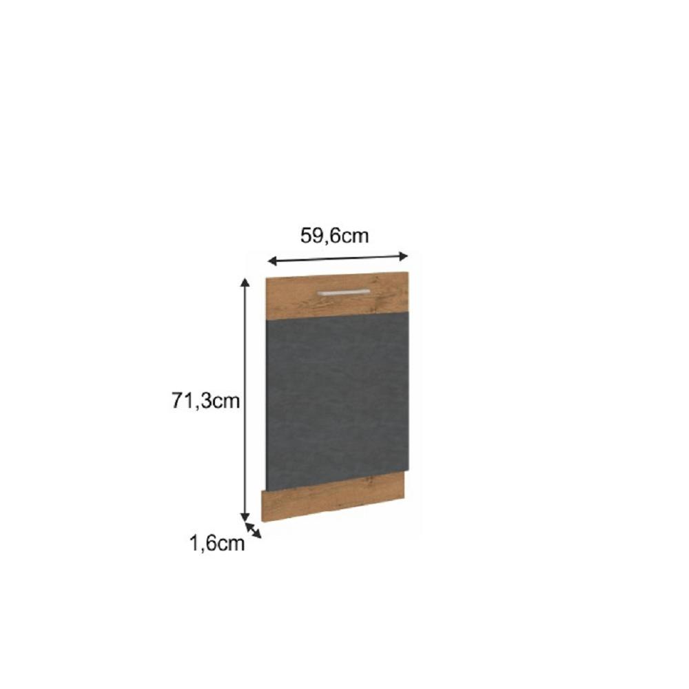 VEGA szürke mdf mosogatógép előlap fogantyúval 59,6cm