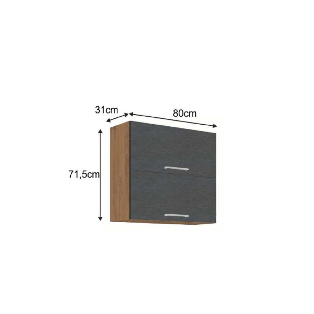 VEGA A szürke mdf felső konyhaszekrény 80cm