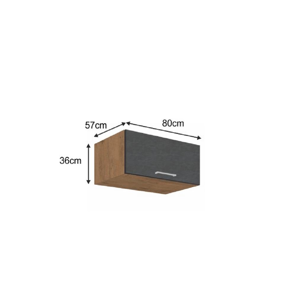 VEGA B szürke mdf felső konyhaszekrény 80cm
