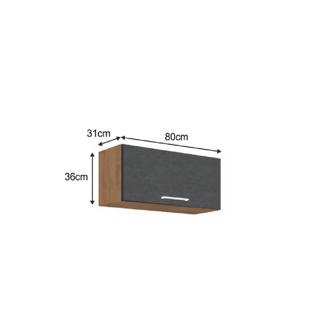 VEGA F szürke mdf felső konyhaszekrény 80cm