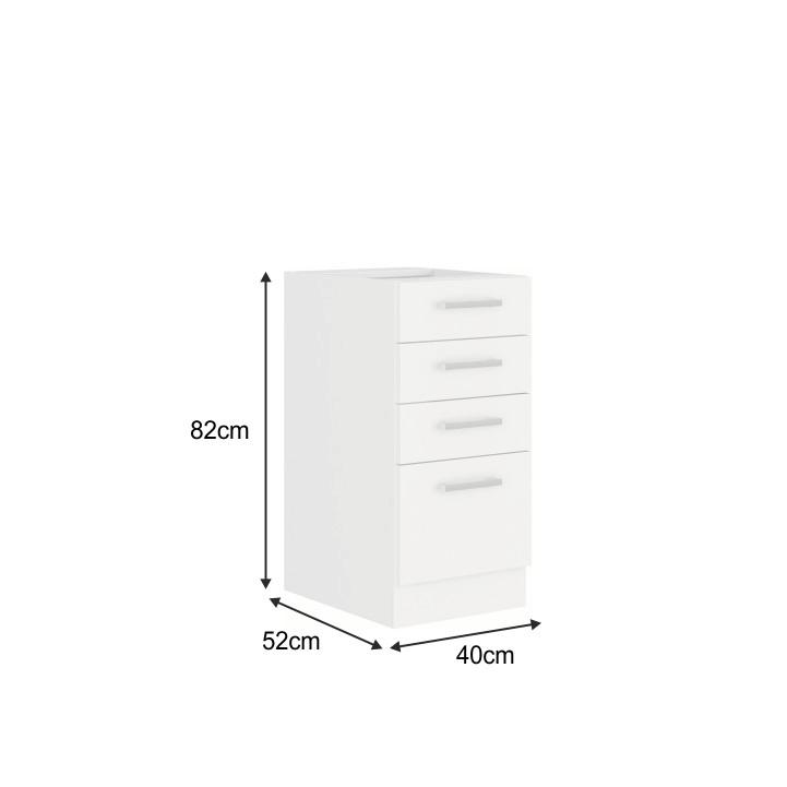 SPLIT fehér mdf alsó konyhaszekrény 40cm