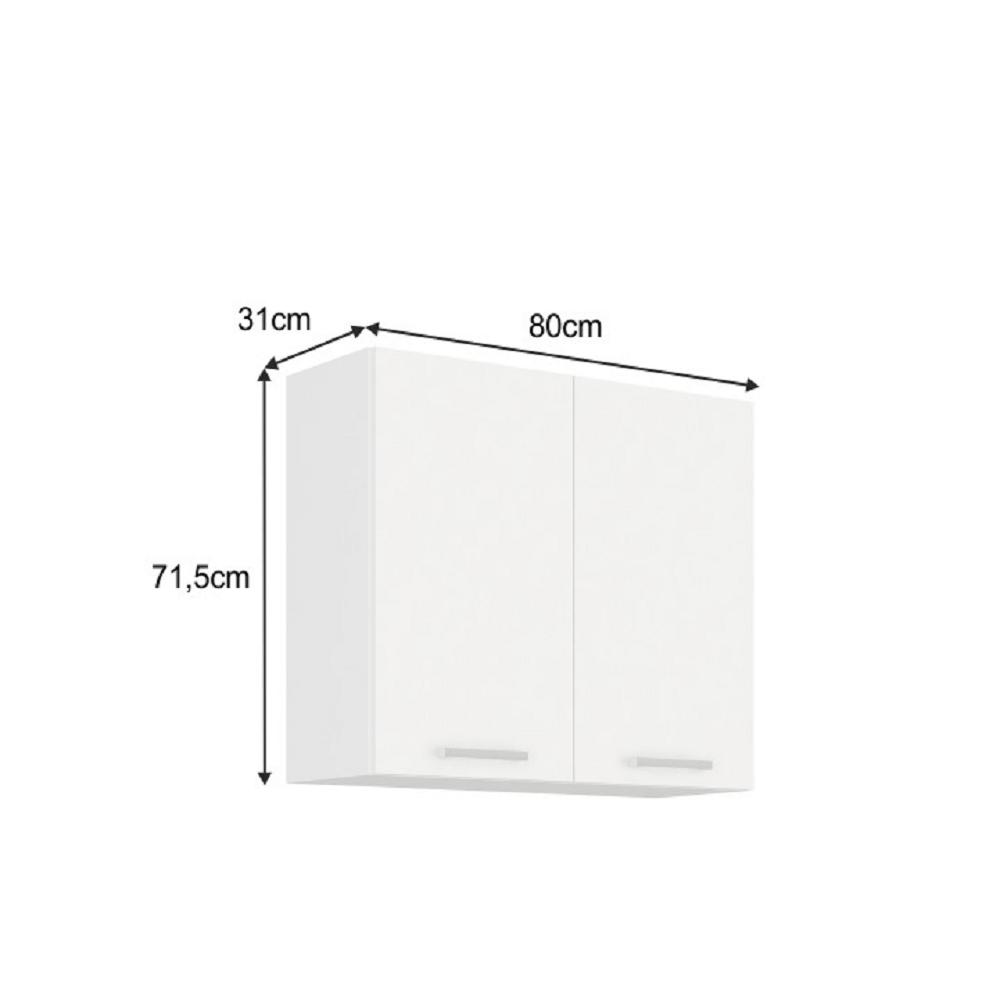 SPLIT fehér mdf felső konyhaszekrény 80cm