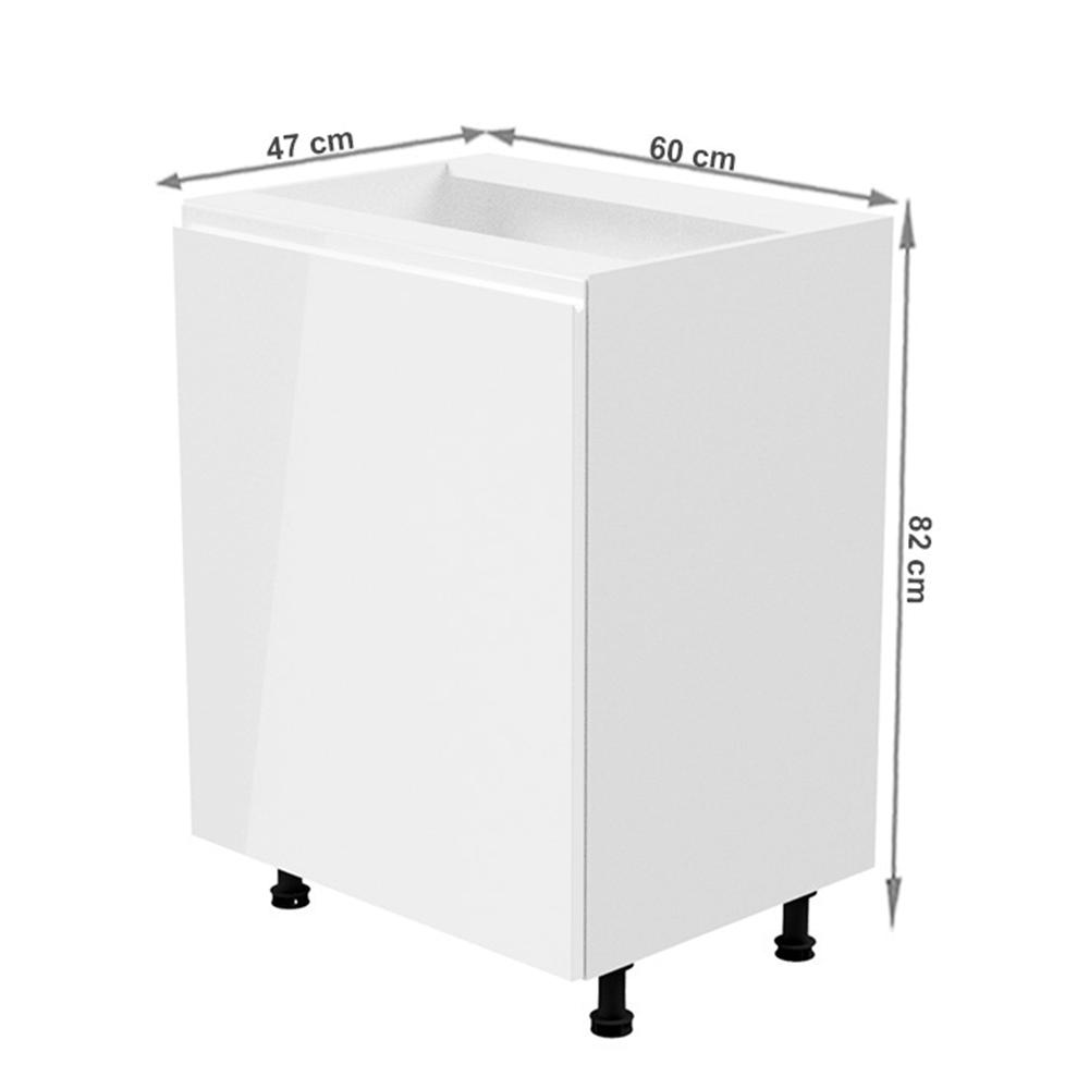 AURORA fehér mdf alsó konyhaszekrény balos 60cm