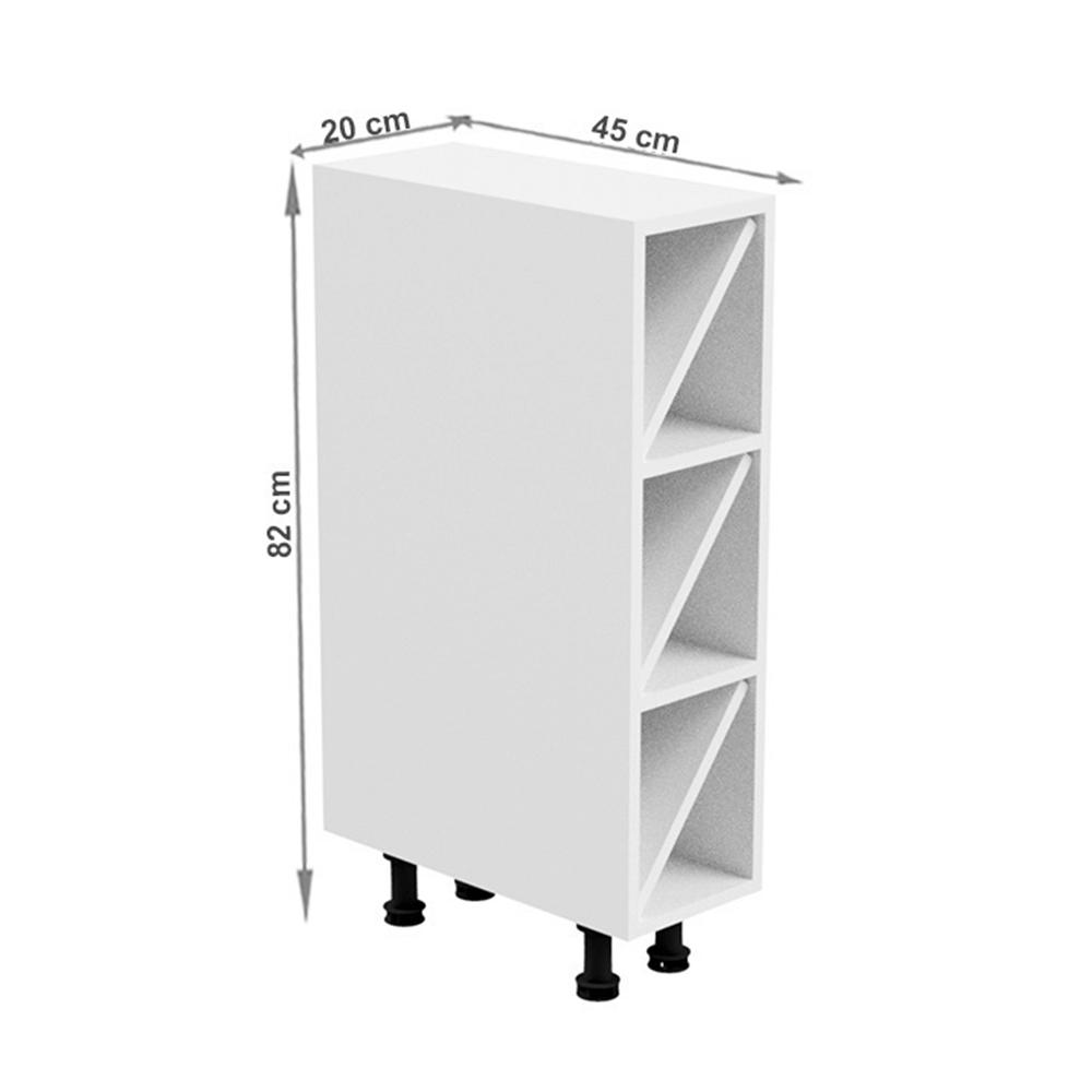 AURORA B fehér mdf alsó polcos konyhaszekrény 20cm