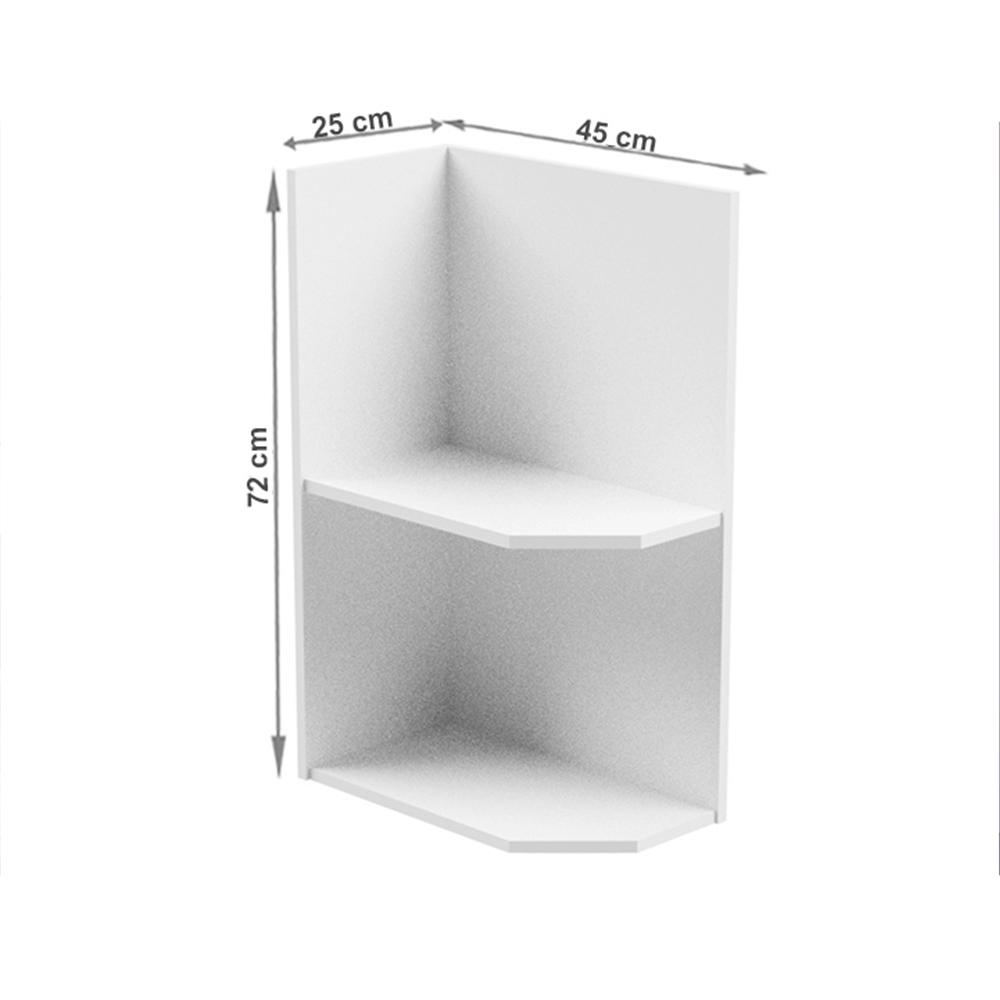 AURORA fehér mdf alsó polcos konyhaszekrény balos 25cm