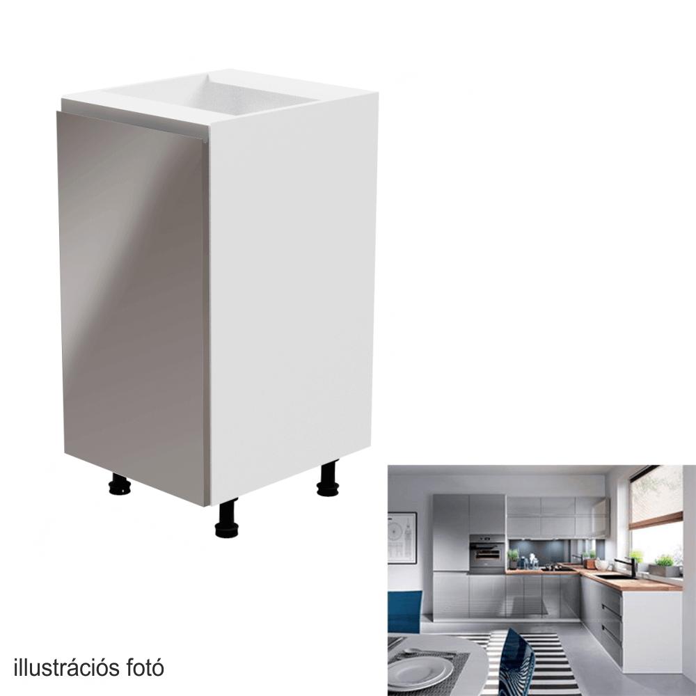 AURORA szürke mdf alsó konyhaszekrény balos 40cm