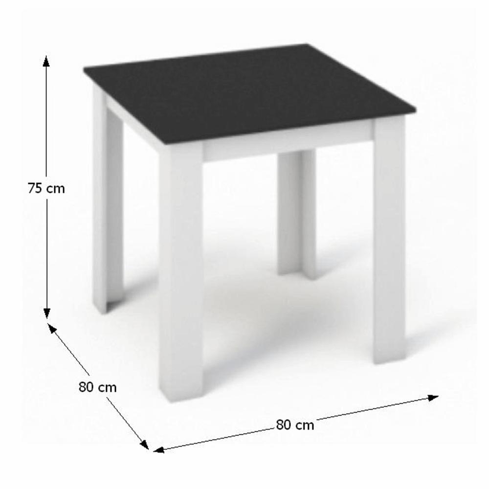 KRAZ fehér és fekete mdf étkezőasztal 80cm