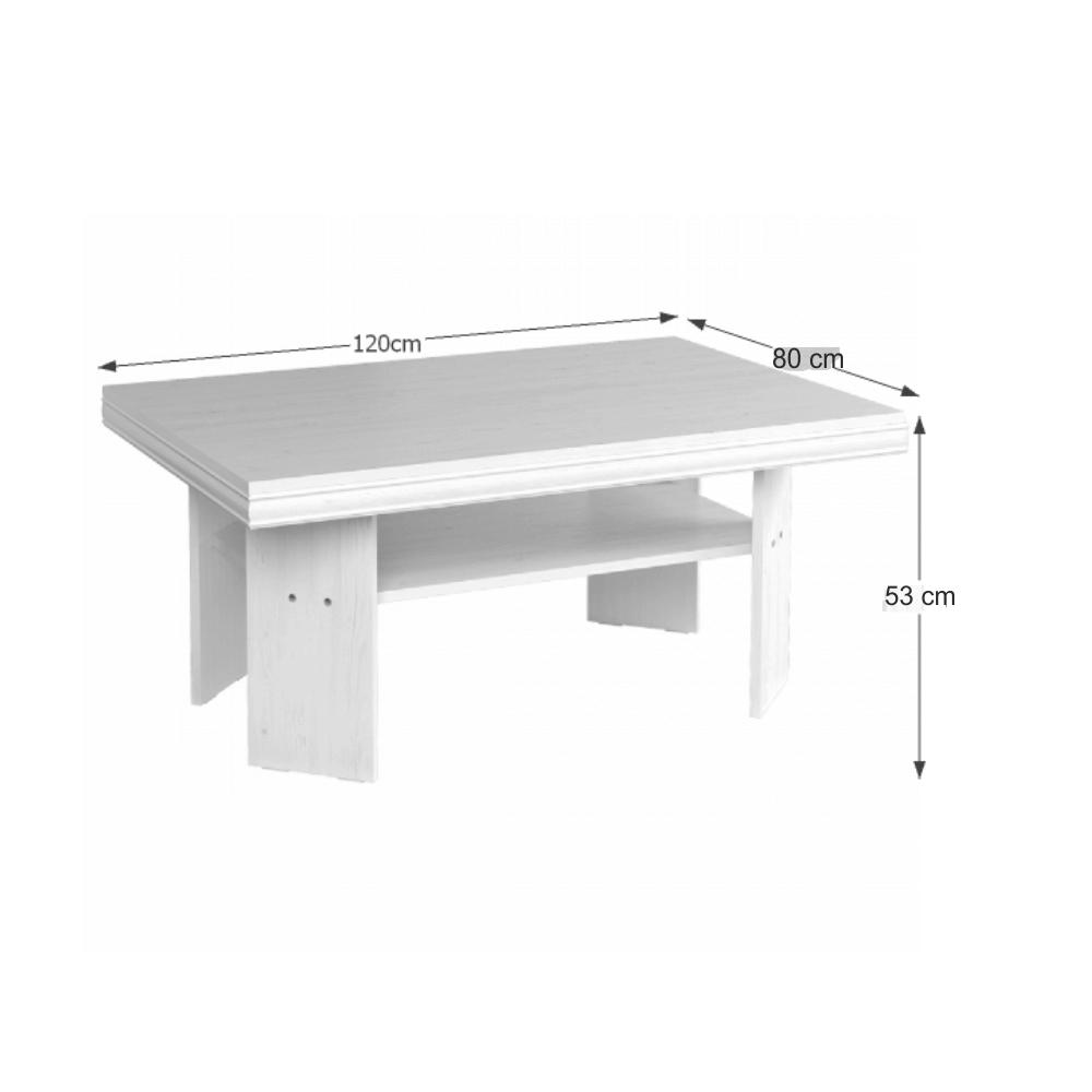 KORA törtfehér mdf dohányzóasztal 120cm