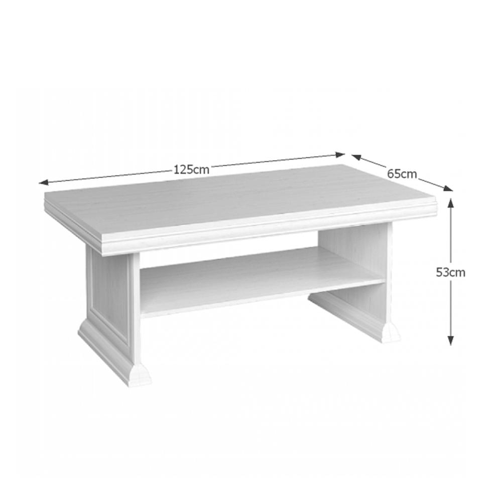 KORA törtfehér mdf dohányzóasztal 125cm