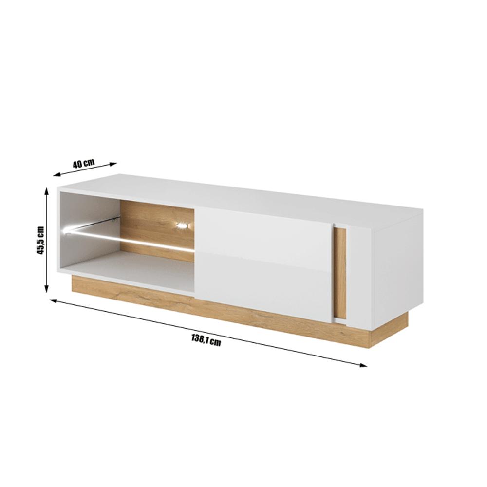 CITY fehér és barna mdf tv szekrény 138 cm