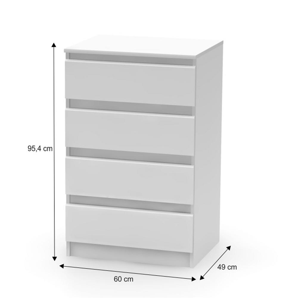HANY III 4 fiókos fehér mdf komód