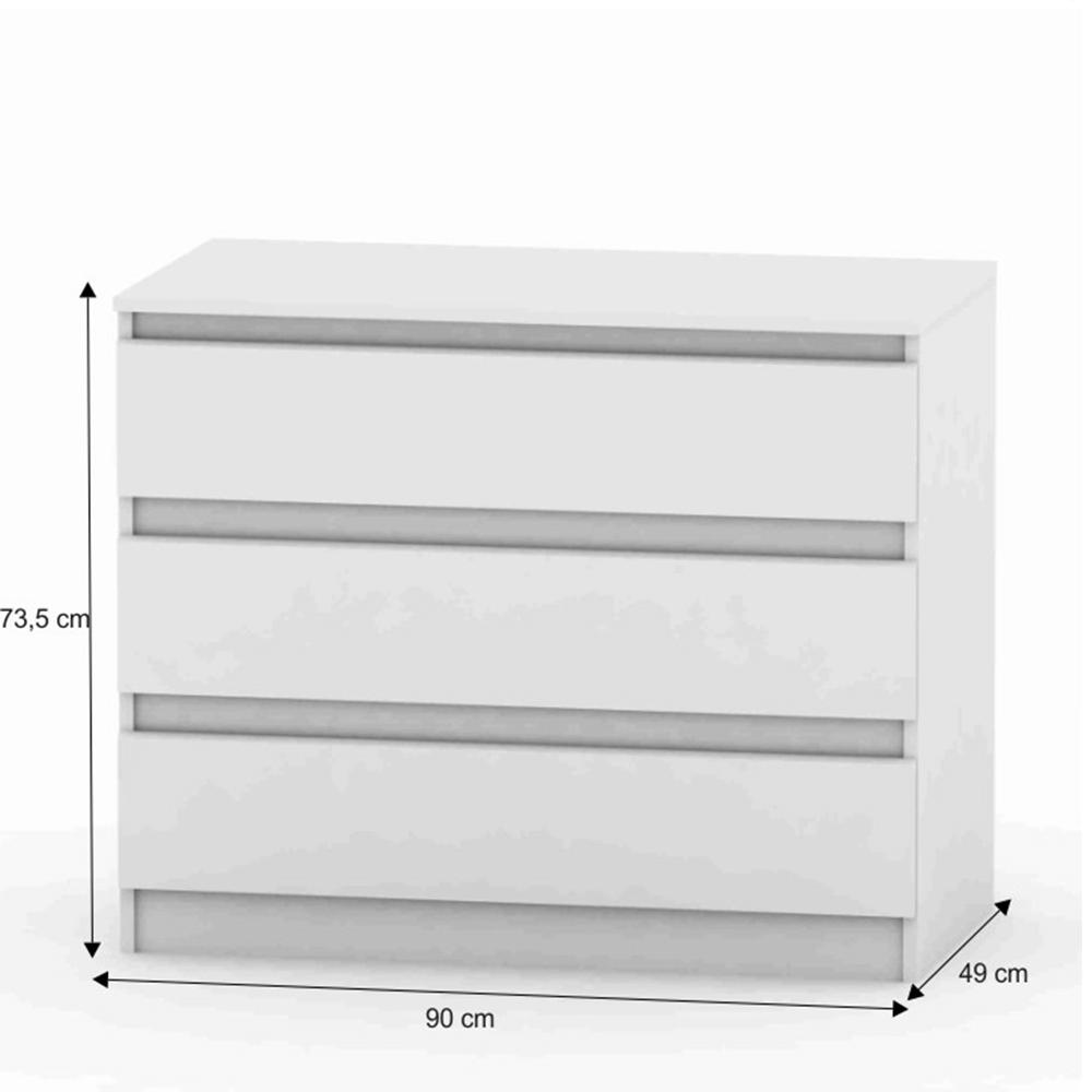 HANY 3 fiókos fehér mdf komód