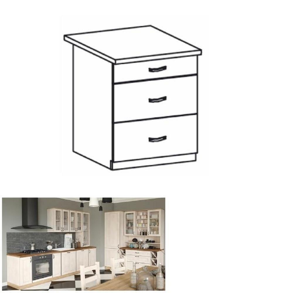 ROYAL fehér mdf fiókos alsó konyhaszekrény 60cm