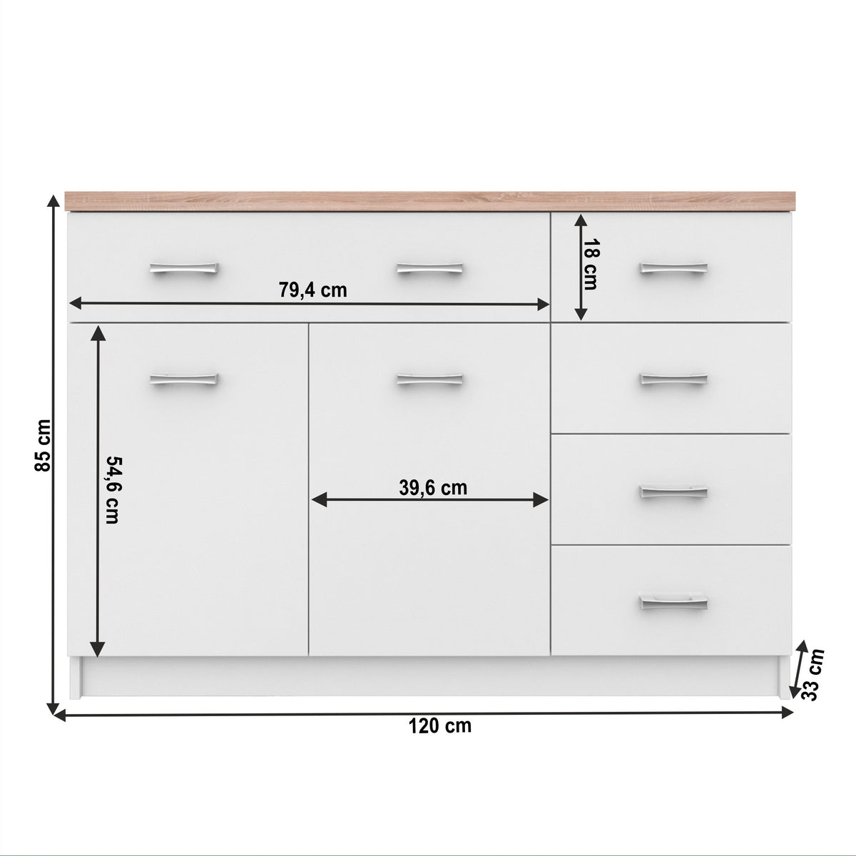 TOPTY II fehér mdf komód