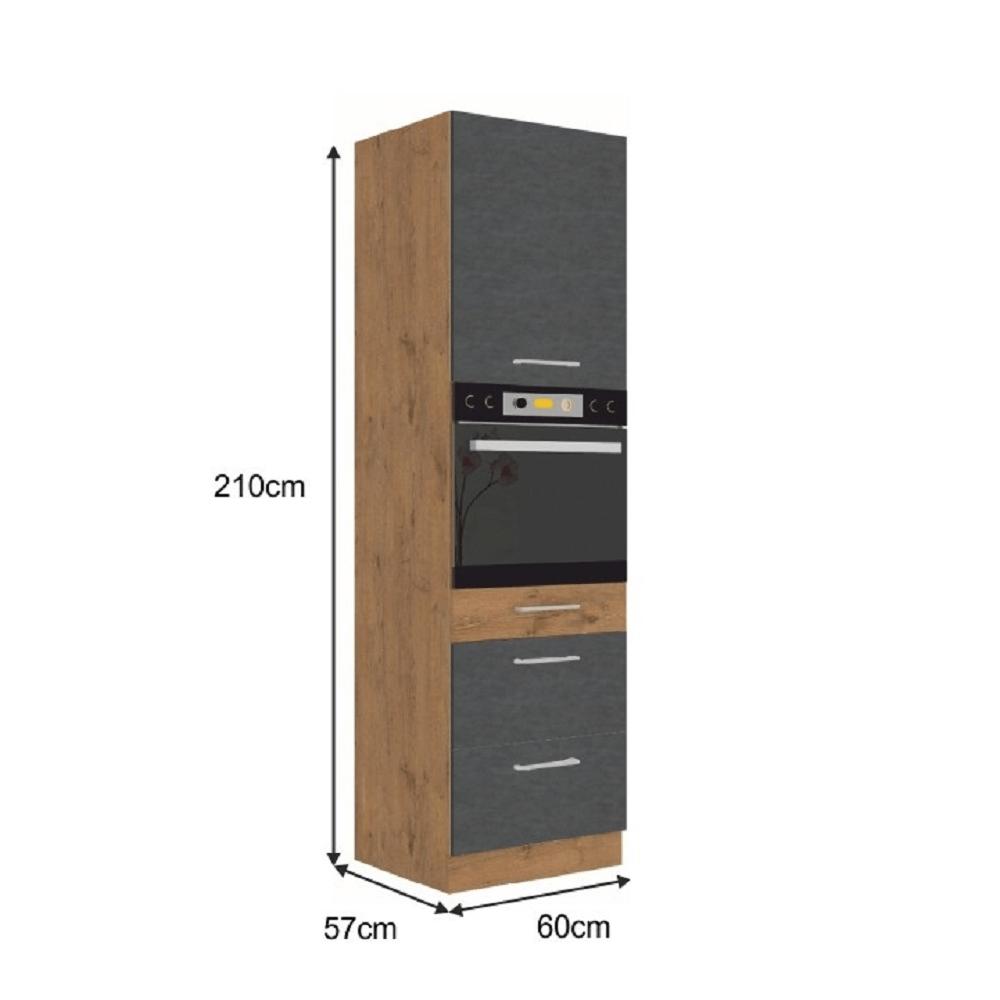 VEGA D szürke mdf álló konyhaszekrény 60cm