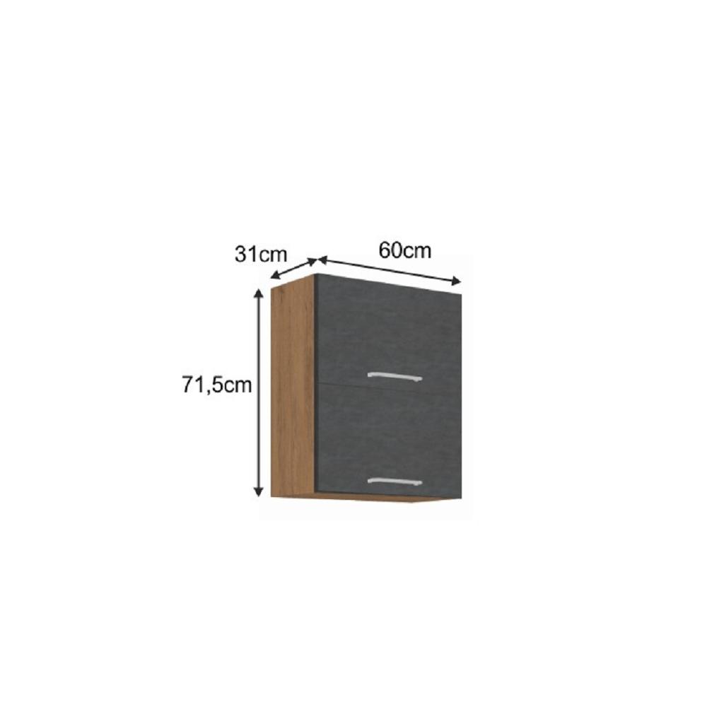 VEGA szürke mdf felső konyhaszekrény 80cm