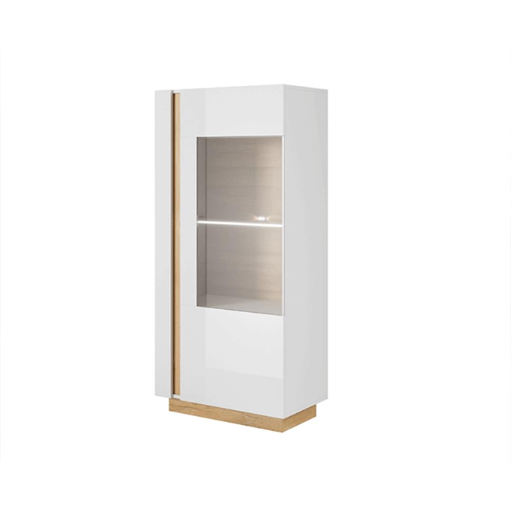 CITY fehér és barna mdf vitrin