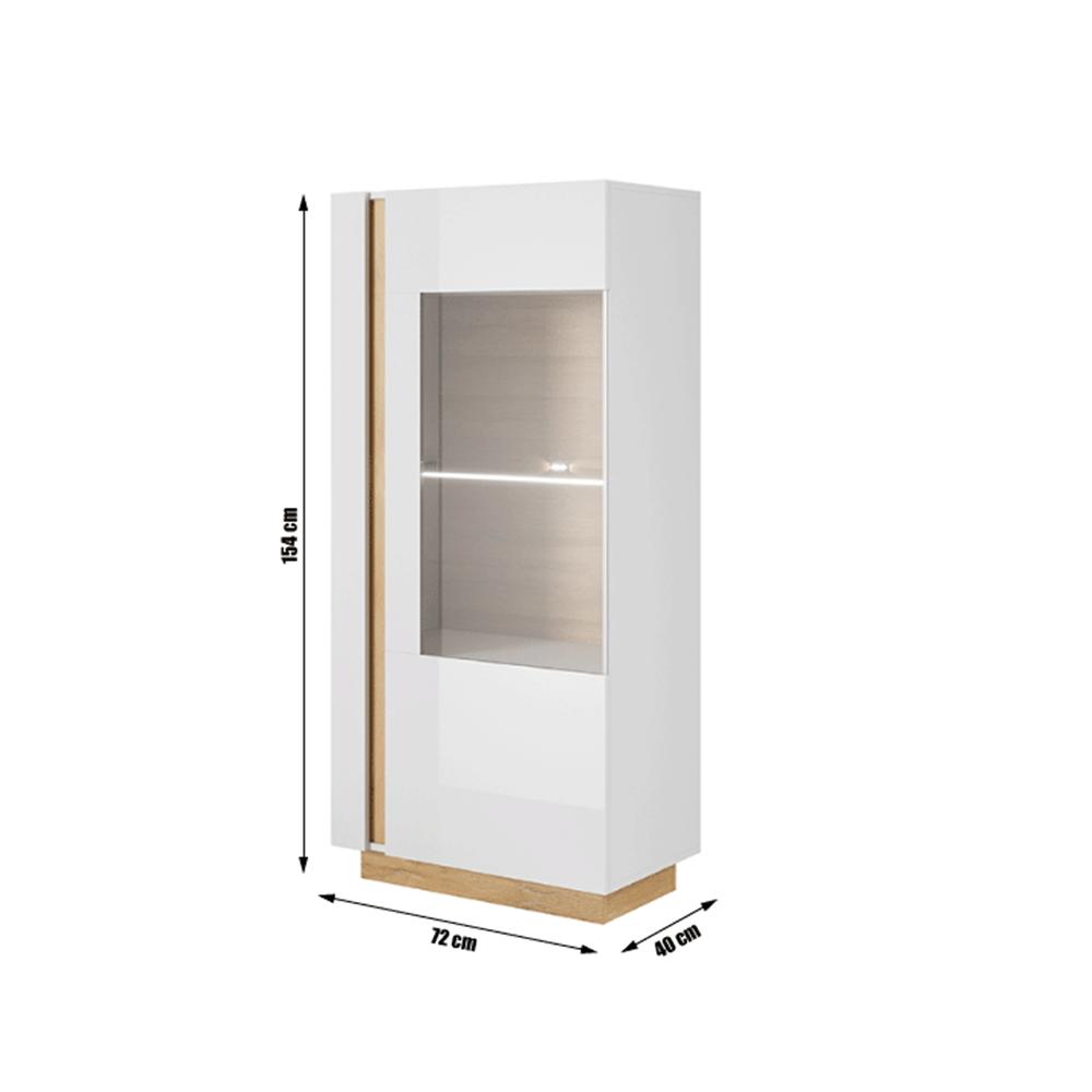 CITY fehér és barna mdf vitrin