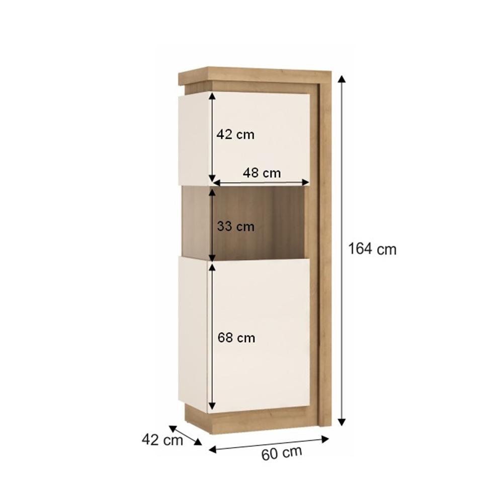 LEONARDO fehér és barna mdf vitrin balos
