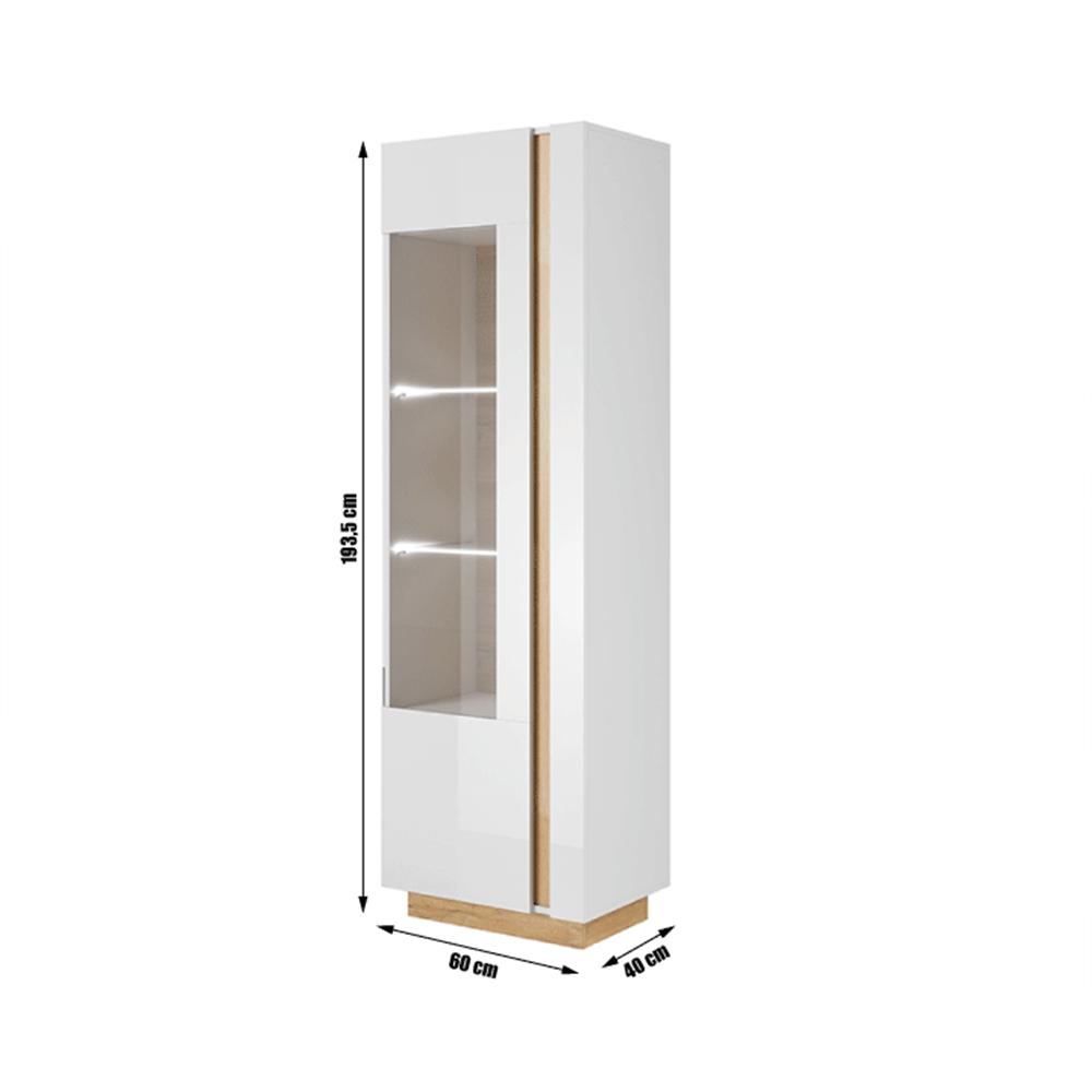 CITY II fehér és barna mdf vitrin