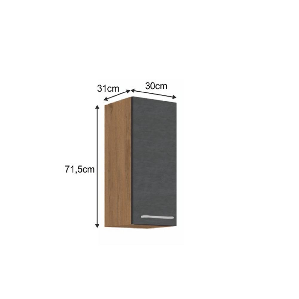 VEGA szürke mdf felső konyhaszekrény 30cm