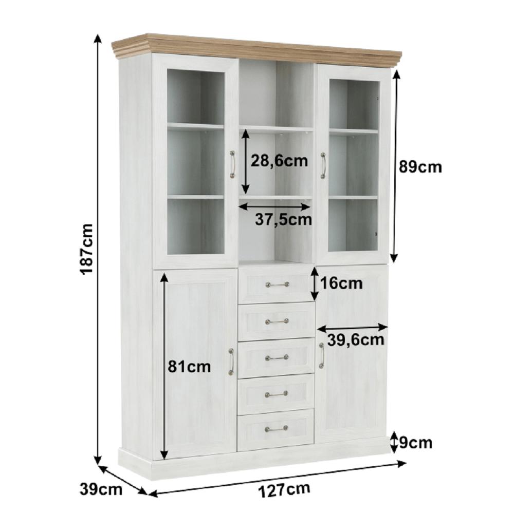 ROYAL II fehér mdf vitrin