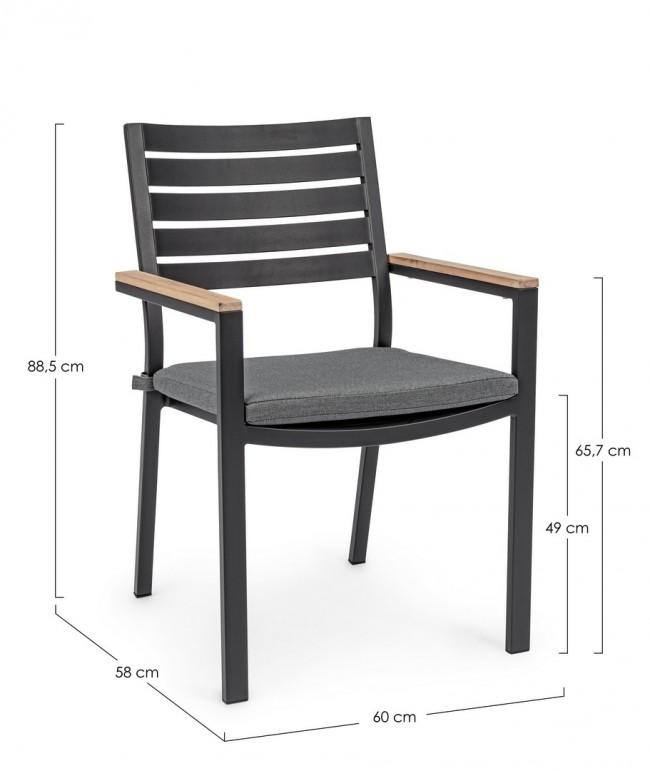 BELMAR III szürke kerti szék