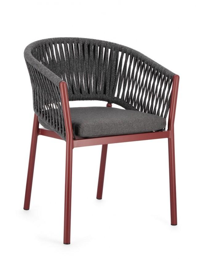 FLORENCIA szürke és piros szék