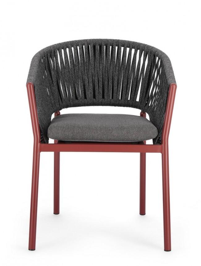 FLORENCIA szürke és piros szék