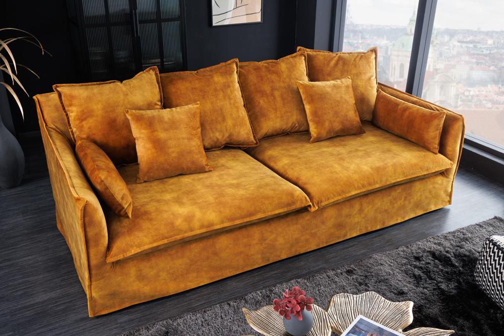 HEAVEN sárga bársony kanapé