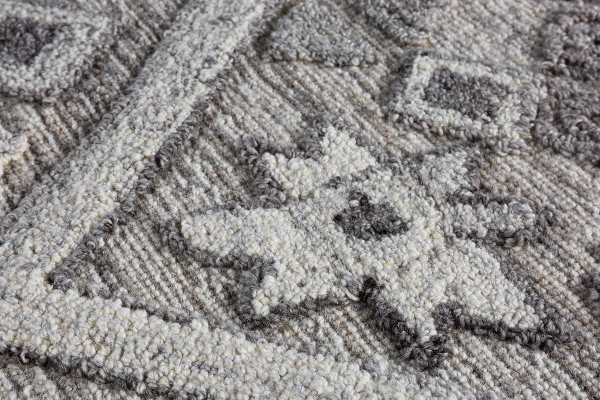 AZTEKA szürke gyapjú szőnyeg 230x160 cm